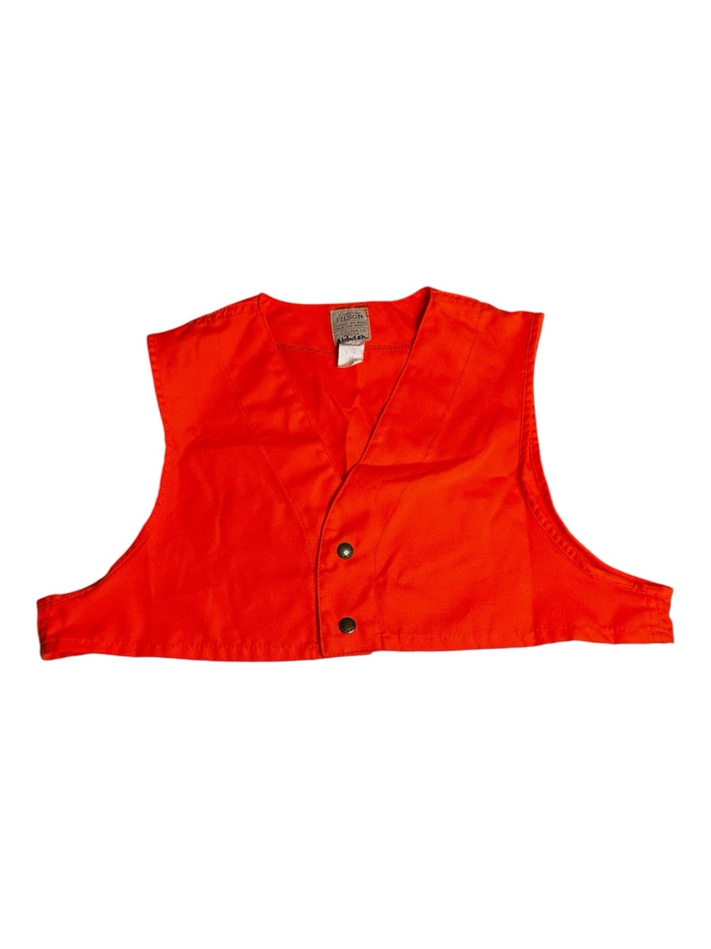 Vintage Filson Blaze Orange Hunting Vest Size 40 Medium USA Game Vest Cropped